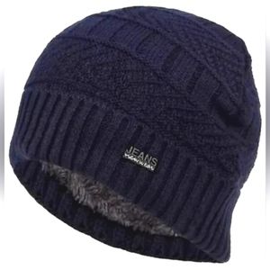 "Jeans New Wear" Knitted Beanie Winter Hat For Men.Black.Like New!